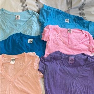 Lot of 6 XS PINK V-Neck